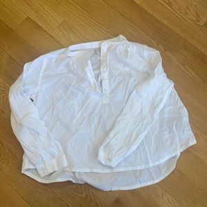 MADEWELL White Button Up Boxy Top